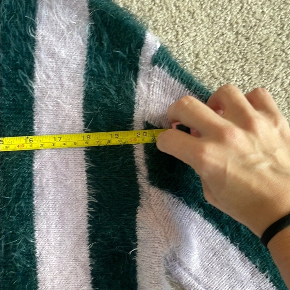 Blank NYC Striped Sweater - Green and Purple